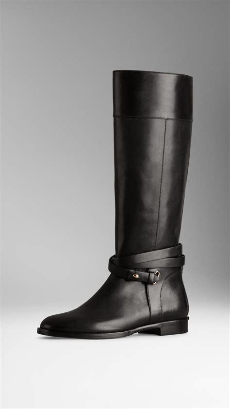 burberry belted leather riding boots|Burberry combat boots.